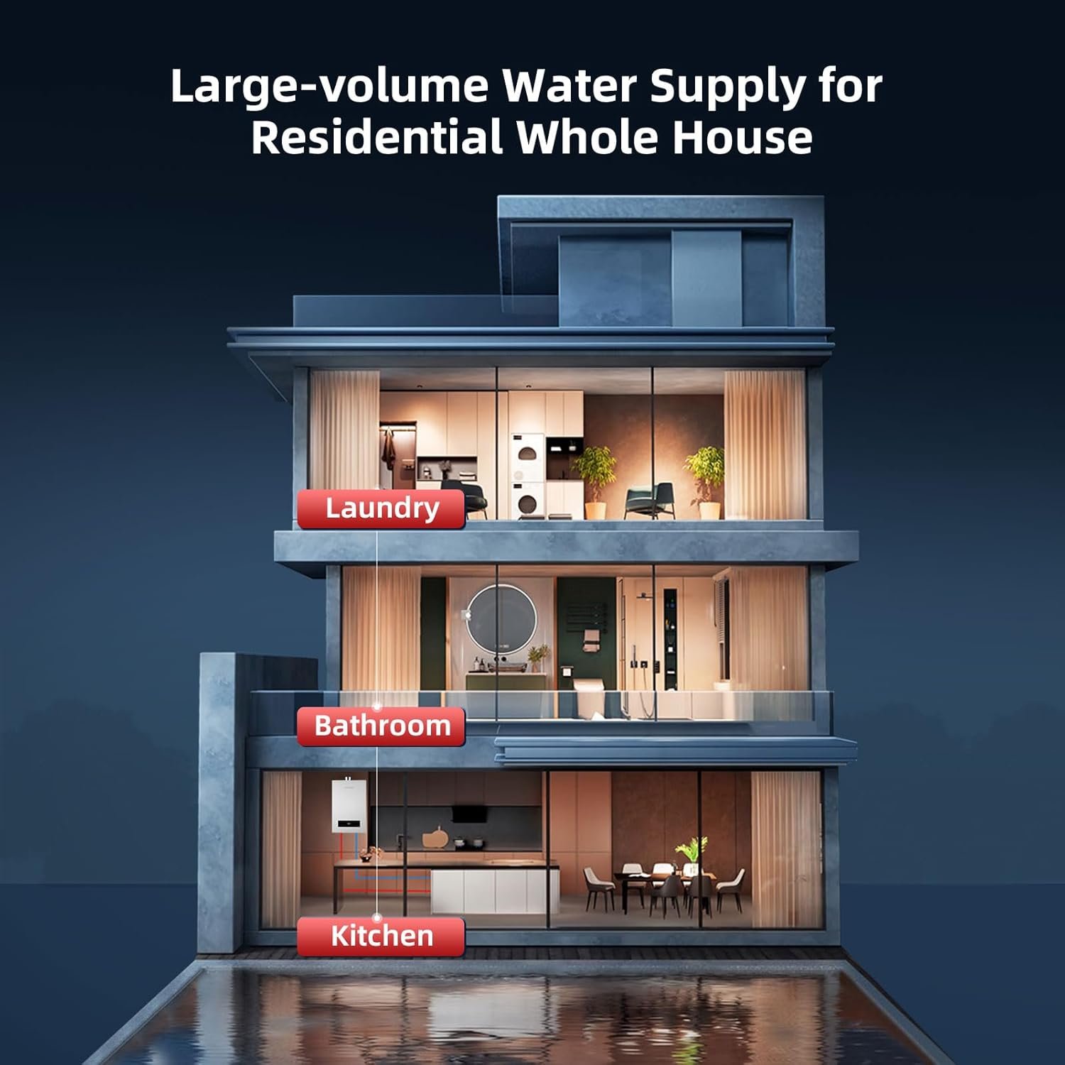 Mizudo CF170 Tankless Water Heater Natural Gas 7.5 GPM 170,000 BTU New